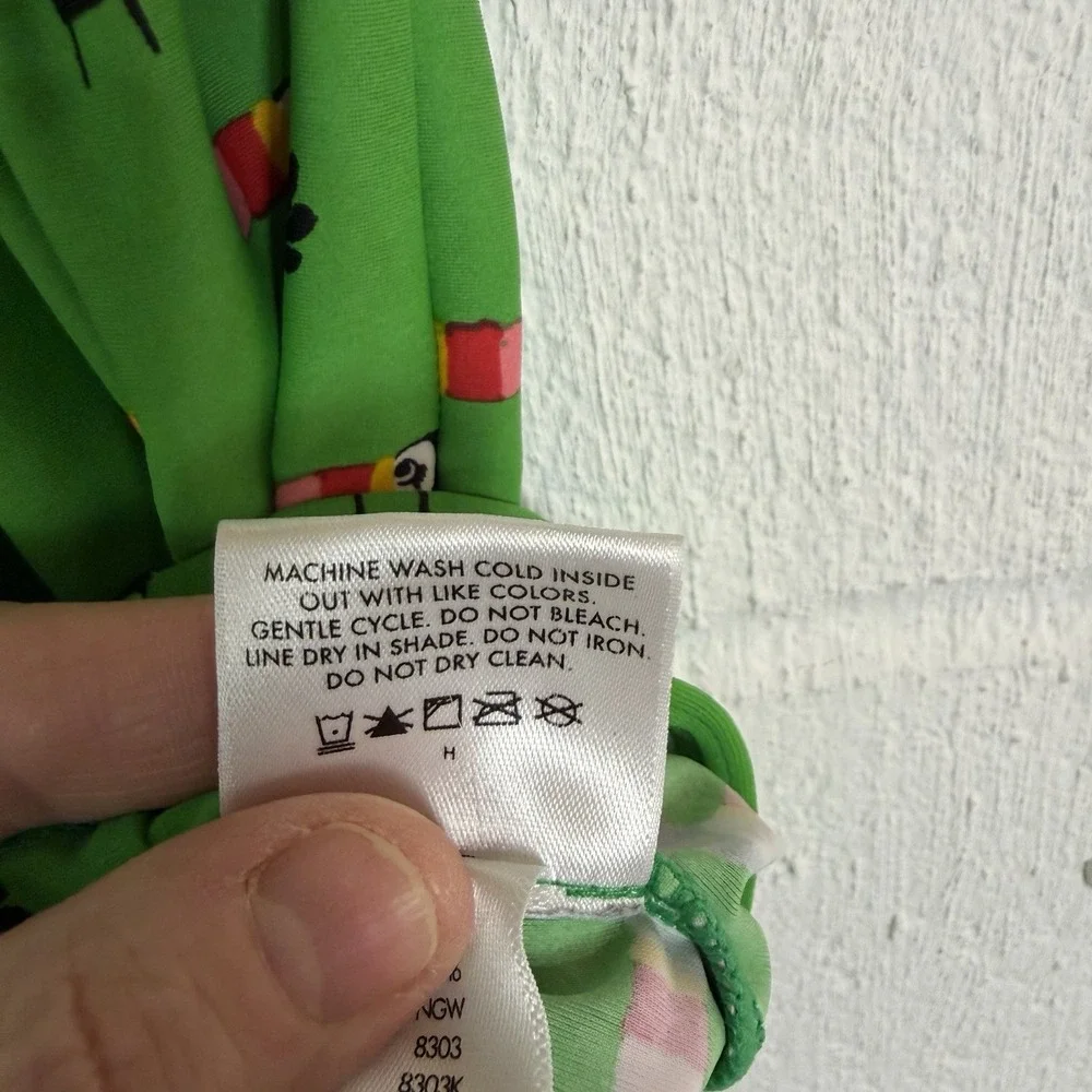 Hanna Andersson Swim Dress Green Toucan Print Summer Beach Vacation SZ 4 (100) - Picture 8 of 10